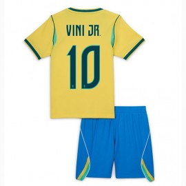 Brasilien Vinicius Junior #10 Hjemmebanetrøje Børn VM 2026 Kortærmet (+ Korte bukser)